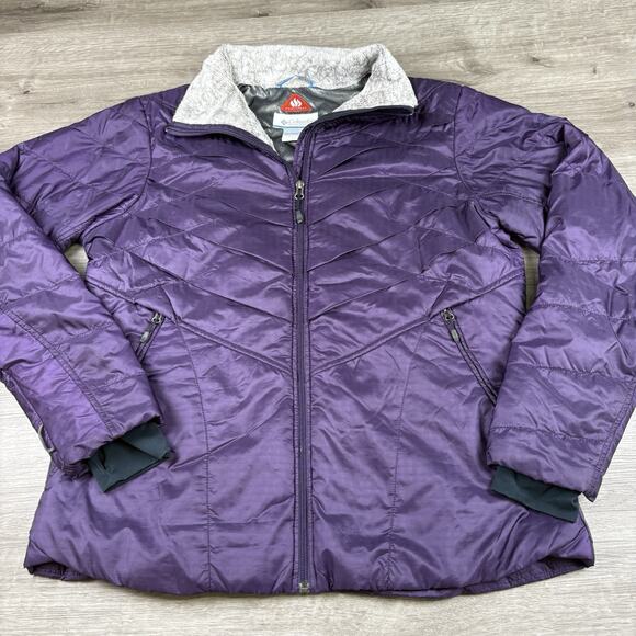 Columbia Puffer Jacket Womens Size XL Omni Heat Interchange Long Sleeve Thumb - Picture 2 of 16